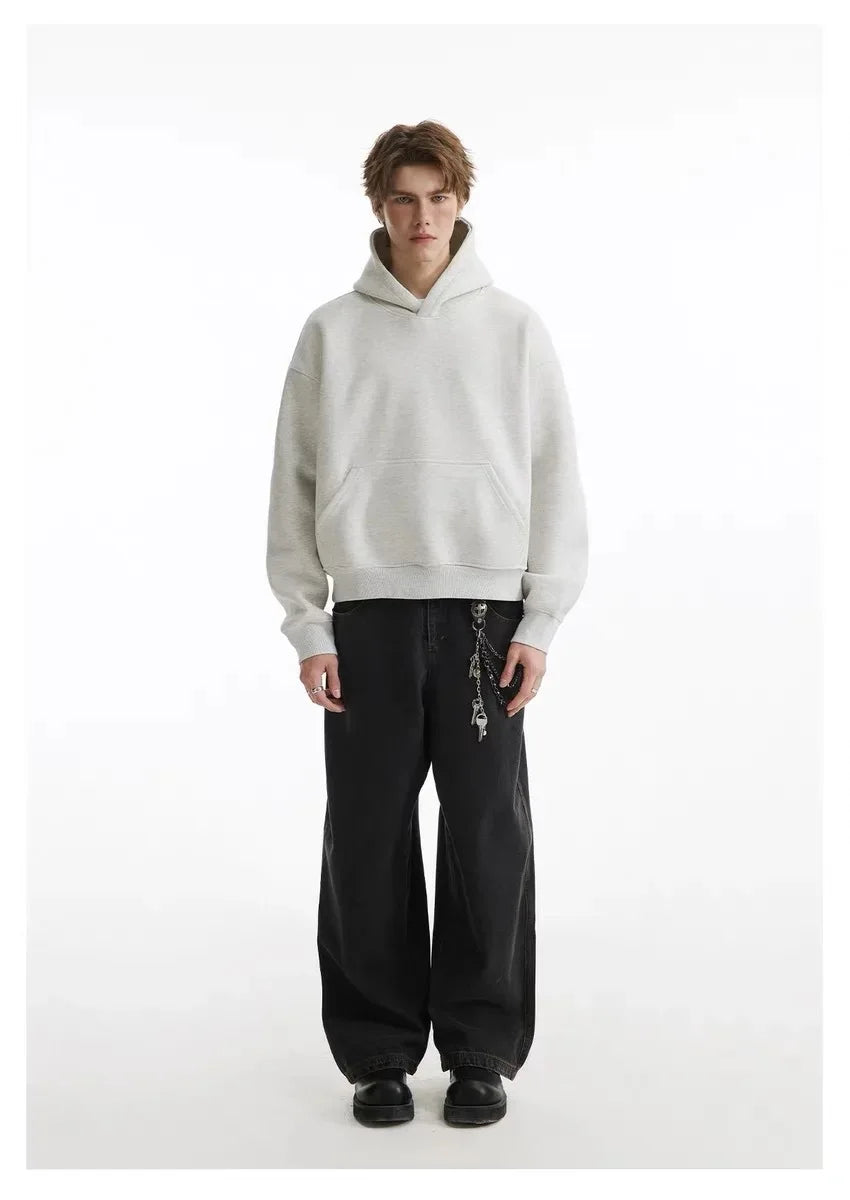 Top Quality 450G Heavyweight EU US Size High Street Clean Fit Short Hooded for Men and Women Loose Thick Boxy Hoodie