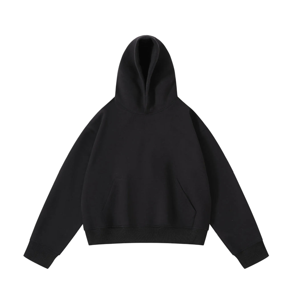 Top Quality 450G Heavyweight EU US Size High Street Clean Fit Short Hooded for Men and Women Loose Thick Boxy Hoodie